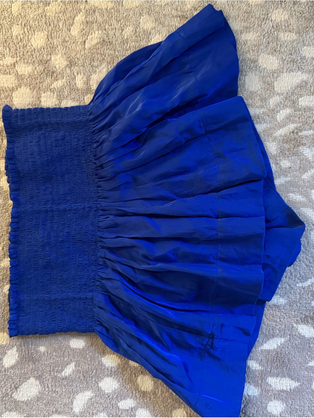 Electric Blue Smocked-Waist Circle Skirt